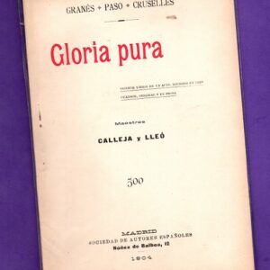 GLORIA PURA : sainete lírico en un acto...