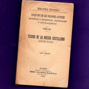 TESORO DE LA POESIA CASTELLANA. SIGLO XVIII.