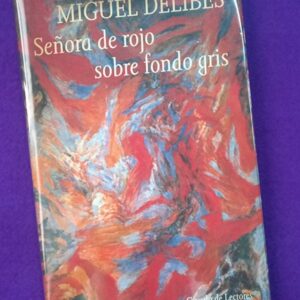 SEÑORA DE ROJO SOBRE FONDO GRIS.